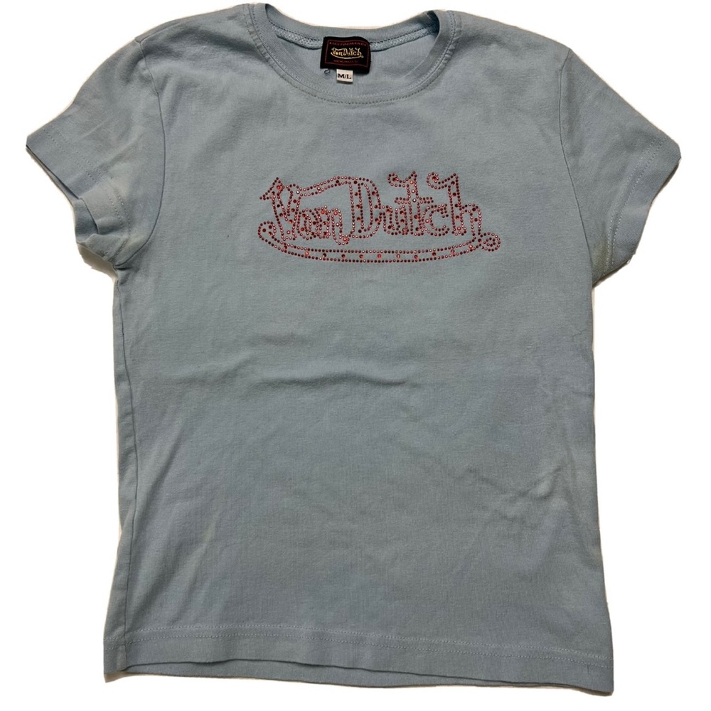 RARE Y2k Vintage Von Dutch Rhinestone T-Shirt Size Medium